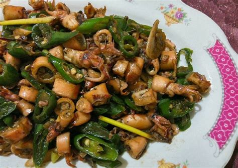 Resep Tumis Cumi Cabe Hijau Ekstra Pedas oleh Riska Putri (riska